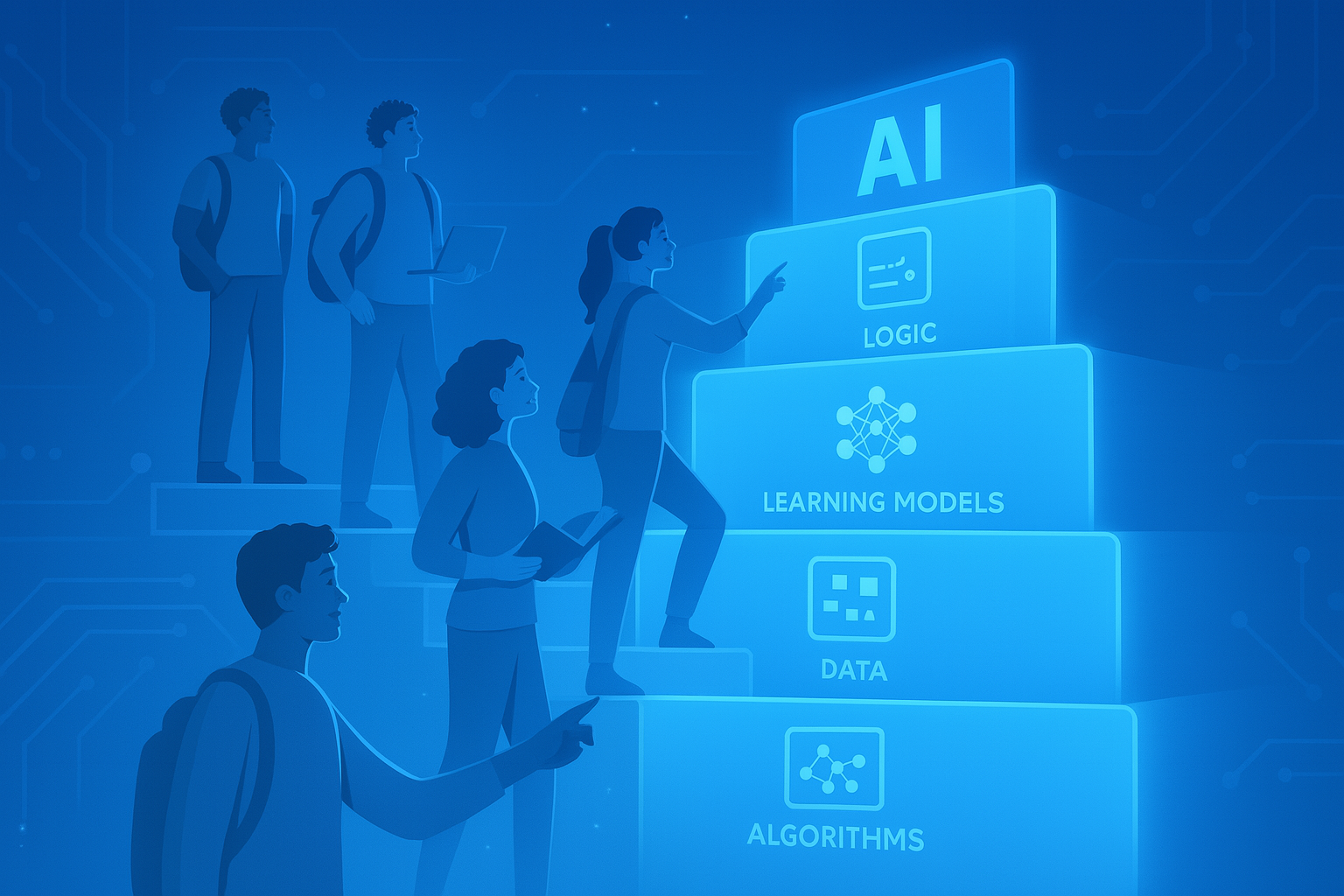 AI学习金字塔:算法、数据、模型、逻辑、人工智能